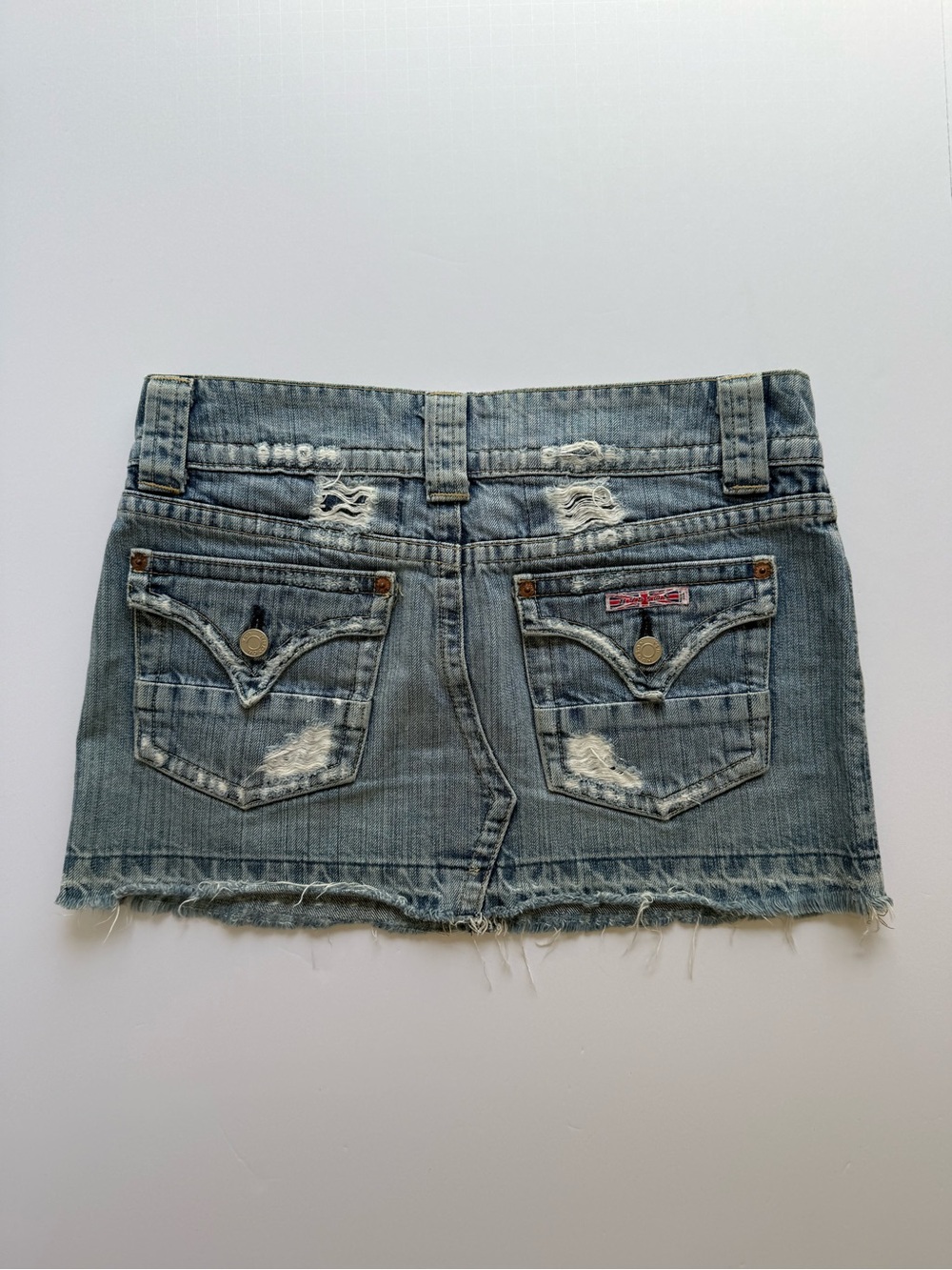 Vintage Y2K Hudson Jeans Distressed Denim Mini Skirt